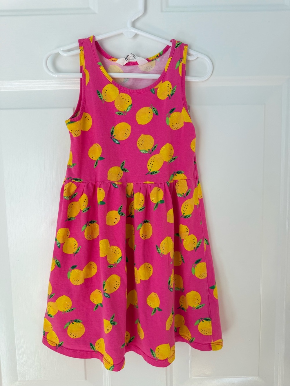 H&M Girls' Fuchsia Tank Dress with Yellow Lemon Print